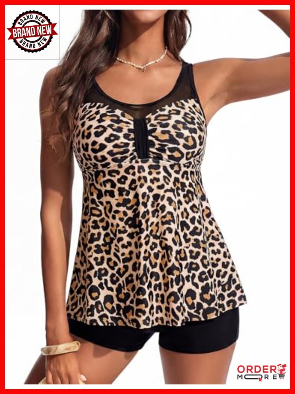 Women's Plus Size Tankini Swimsuit Tummy Control Boy Shorts Two Piece